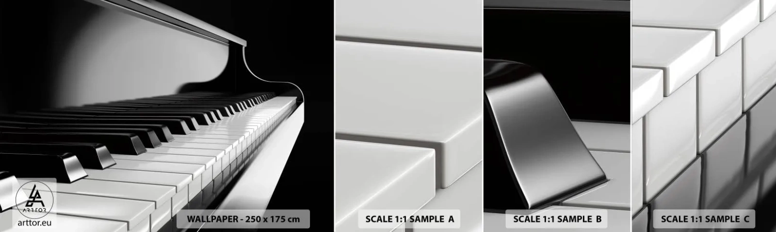 Muestra De Fotomural Standard Eco - Armonía musical - Piano, Piano, Música - 100x30 cm