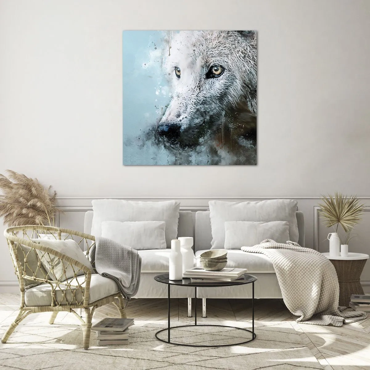 Cuadro sobre vidrio - Impresiones sobre Vidrio - Conoce el alma del lobo - 60x60 cm