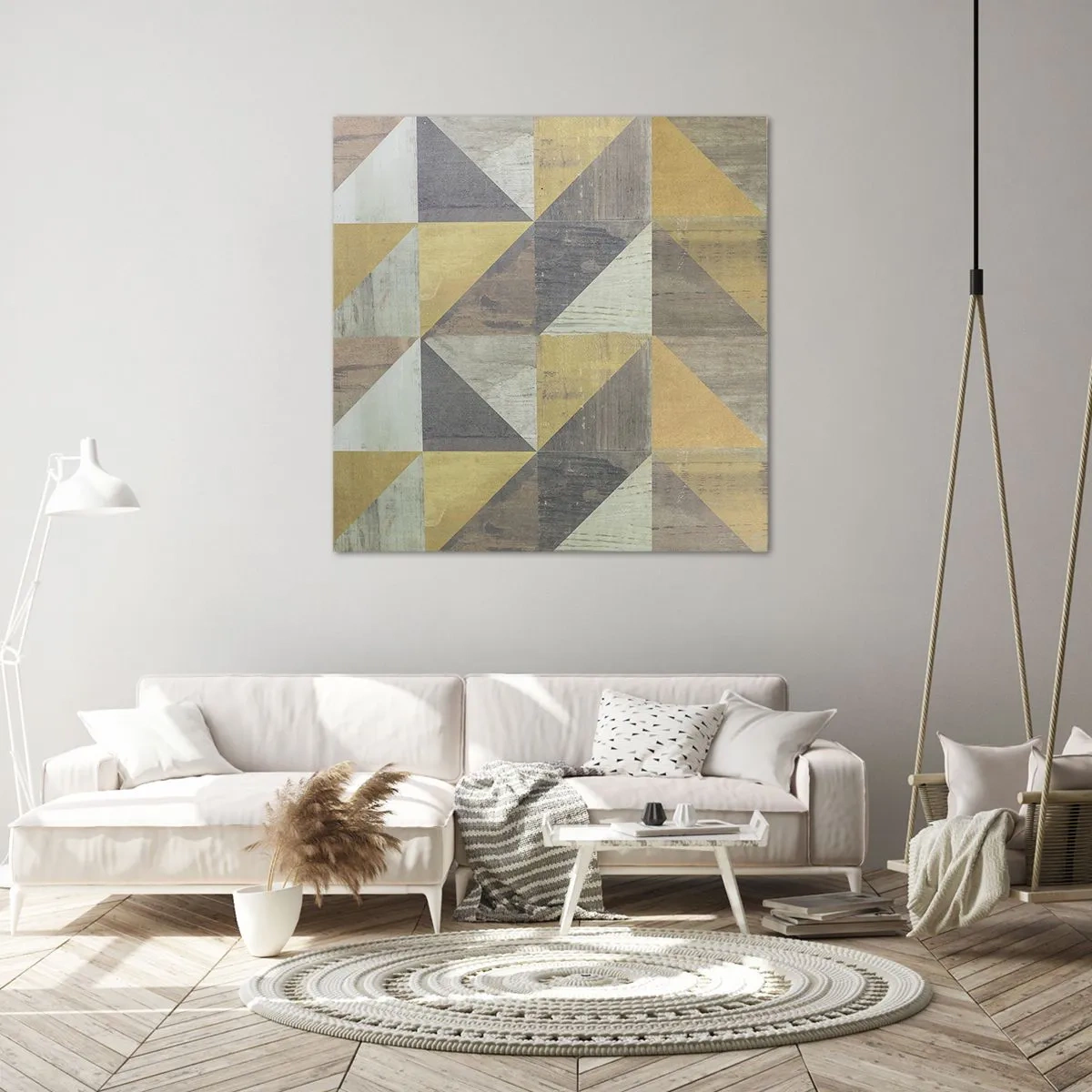 Cuadro sobre lienzo - Impresión de Imagen - El arte de los triángulos - 70x70 cm