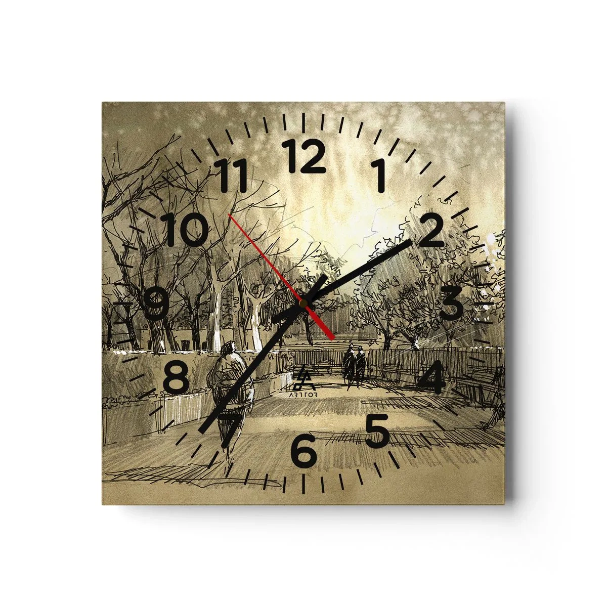 Reloj de pared - Reloj de vidrio - Un momento hecho a pluma - 30x30 cm