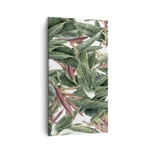 Cuadro sobre lienzo - Impresión de Imagen - Naturaleza esmeralda y lila - 45x80 cm