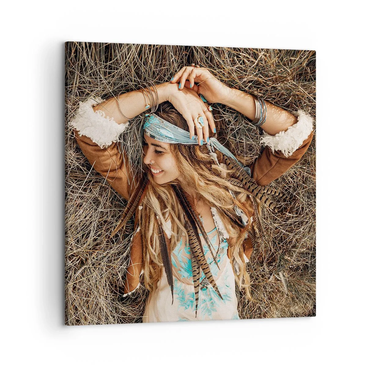 Cuadro sobre lienzo - Impresión de Imagen - El verano del amor - 50x50 cm