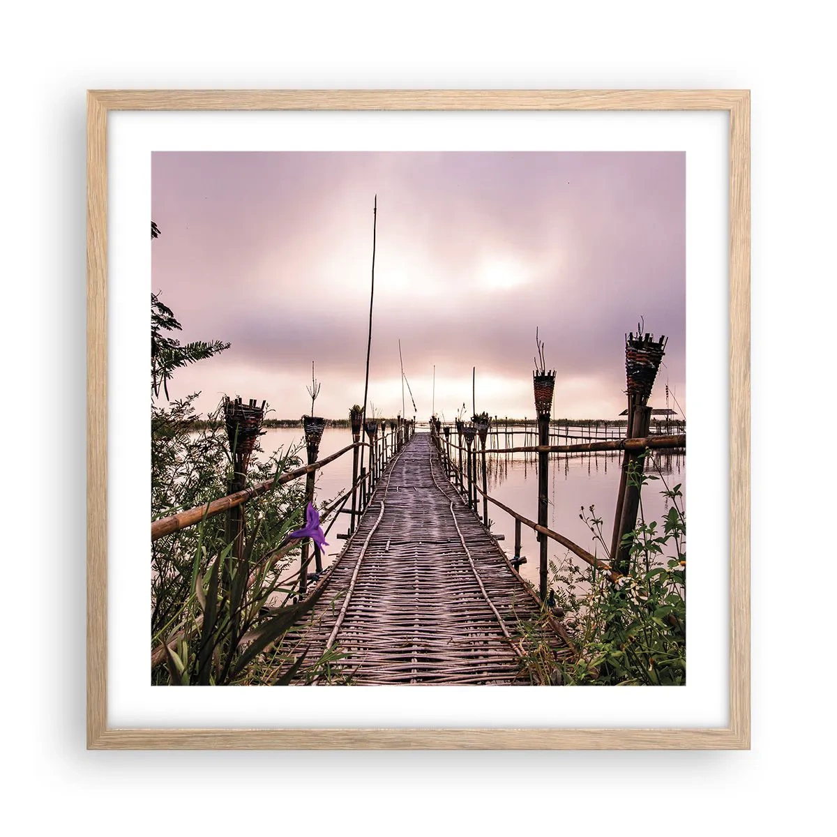 Póster en marco roble claro - La tranquilidad de Asia - 50x50 cm