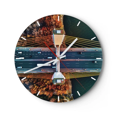 Reloj de pared - Reloj de vidrio - Más allá de las aguas, más allá de los bosques - 40x40 cm
