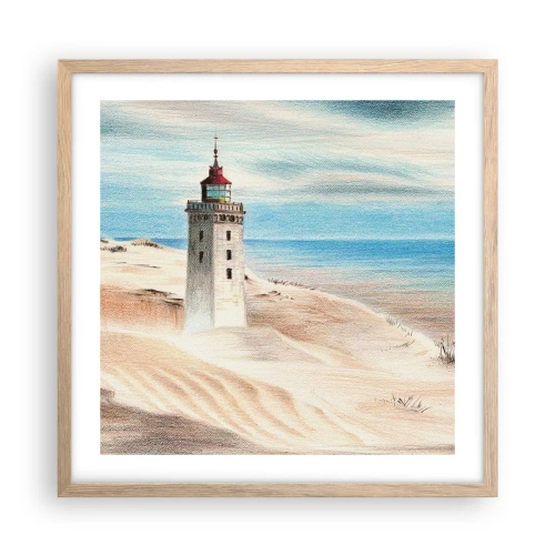 Póster en marco roble claro - Siempre mirando al mar - 50x50 cm