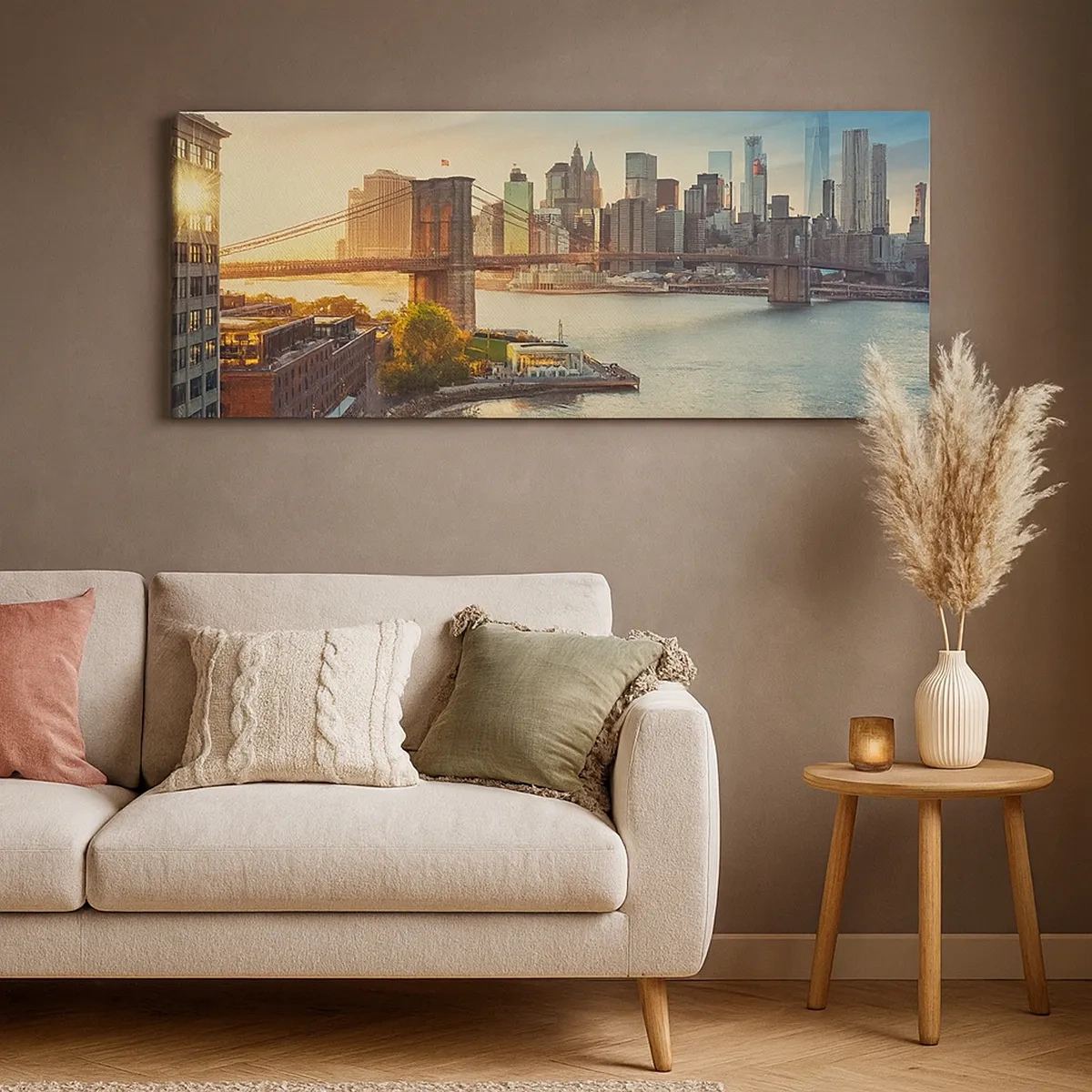 Cuadro sobre lienzo - Impresión de Imagen - El amanecer de la gran ciudad - 30x30 cm