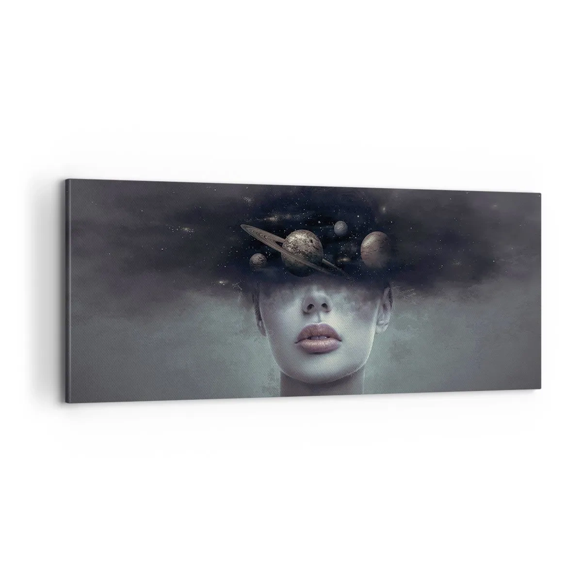 Cuadro sobre lienzo - Impresión de Imagen - Y los planetas sienten... - 100x40 cm