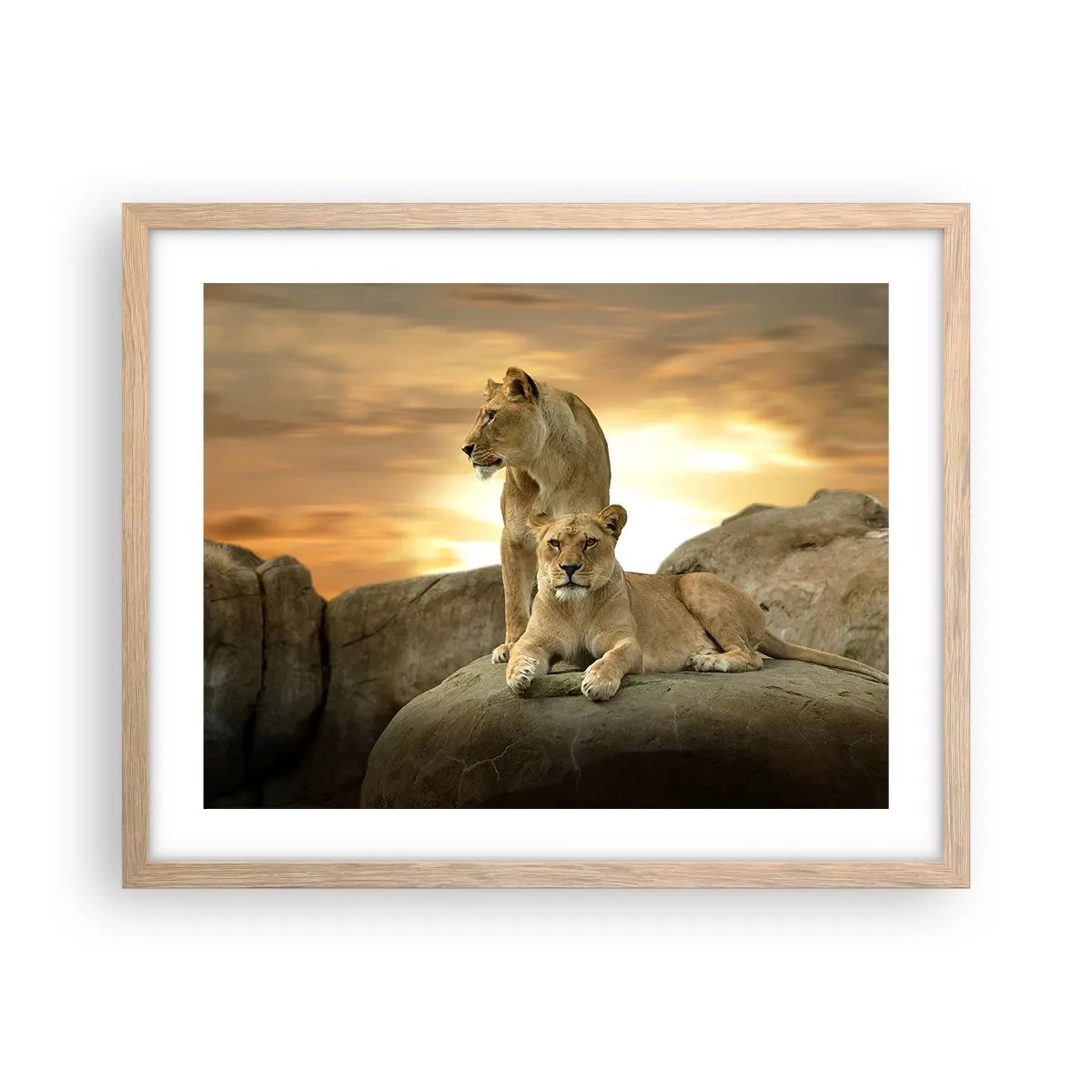 Póster en marco roble claro - Majestuosidad real - 50x40 cm