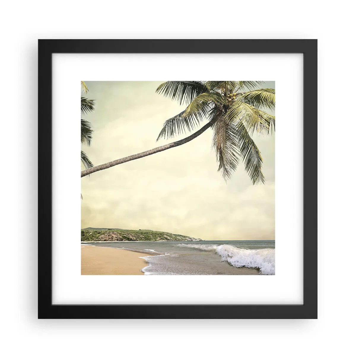 Póster en marco negro - Sueño tropical - 30x30 cm