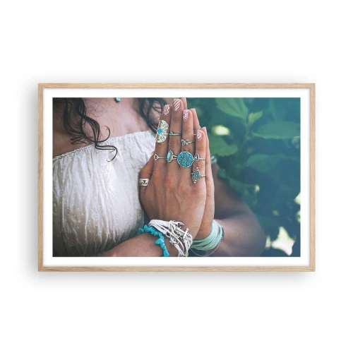 Póster en marco roble claro - Conocimiento interior - 91x61 cm