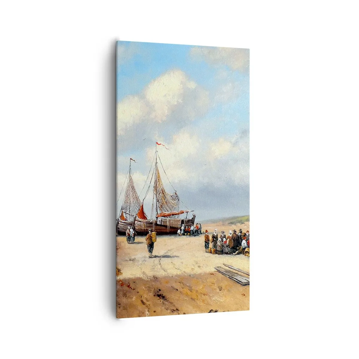 Cuadro sobre lienzo - Impresión de Imagen - Después de una pesca exitosa - 65x120 cm