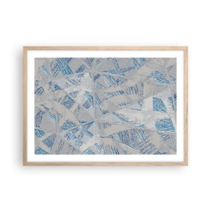 Póster en marco roble claro - En un laberinto gris azulado - 70x50 cm