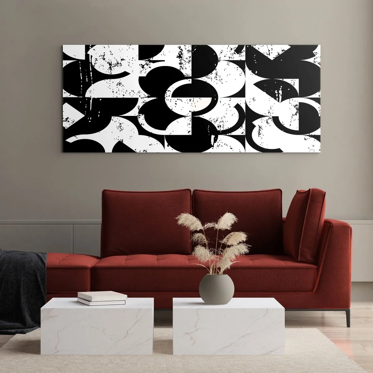 Cuadro sobre vidrio - Impresiones sobre Vidrio - El blanco es blanco y el negro es negro - 100x40 cm