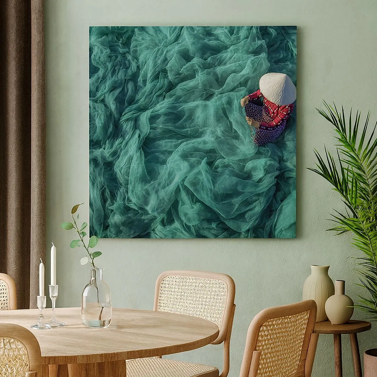 Cuadro sobre lienzo - Impresión de Imagen - En un mar de redes - 30x30 cm