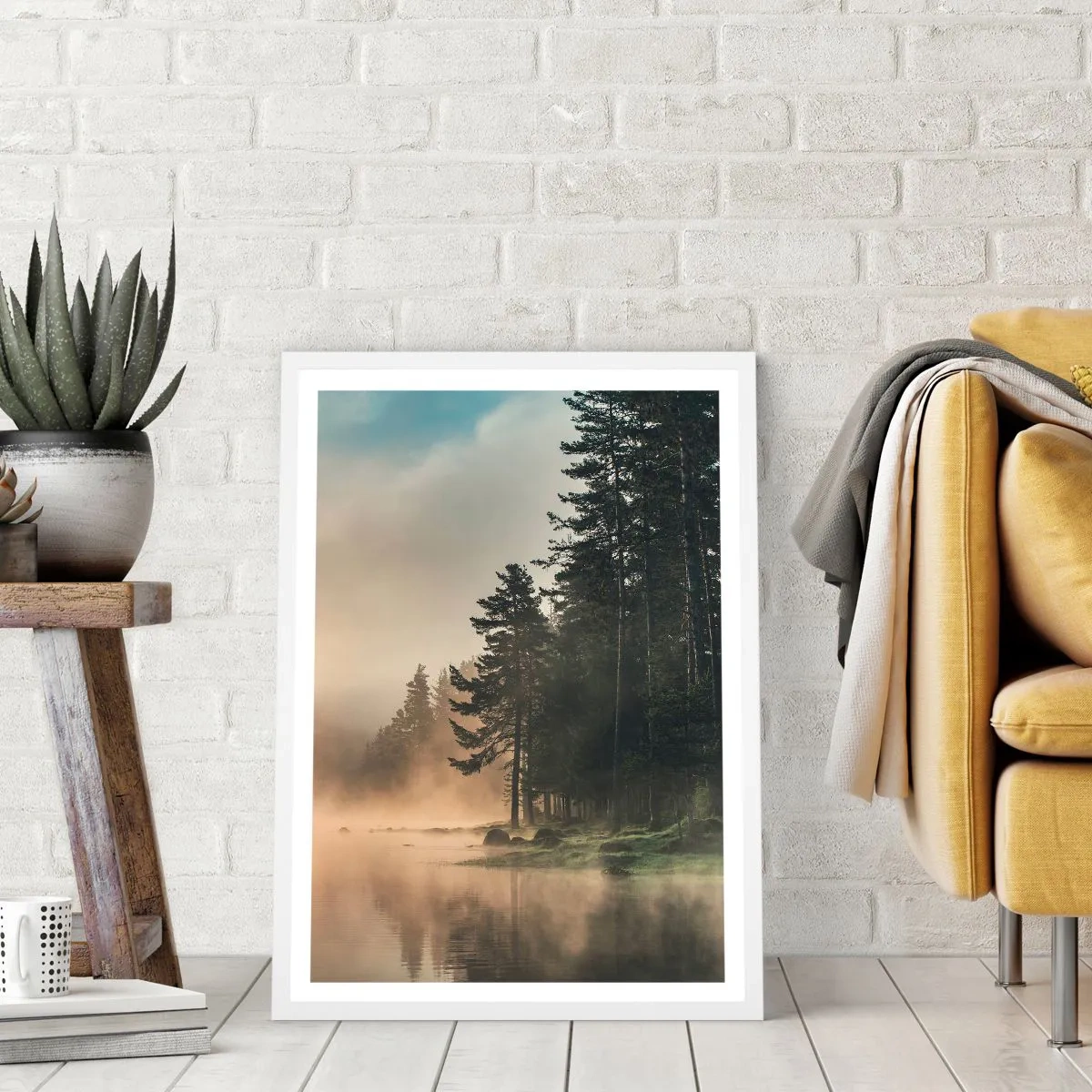 Póster en marco blanco - El nacimiento de un día - 30x40 cm