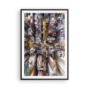 Póster en marco negro - Saludos desde Hong Kong - 61x91 cm