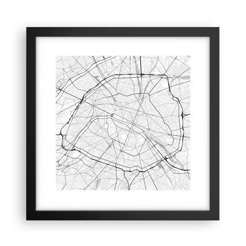 Póster en marco negro - Flor de París - 30x30 cm