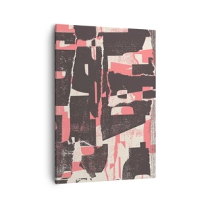 Cuadro sobre lienzo - Impresión de Imagen - Una composición abstracta en tonos rosa y marrón. - 50x70cm - Todo el ajetreo - Decoración de pared moderna para salón y dormitorio ARTTOR