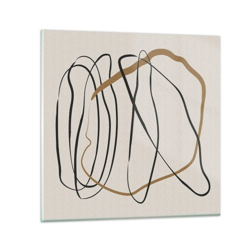 Cuadro sobre vidrio - Impresiones sobre Vidrio - Composición: danza lineal - 70x70 cm