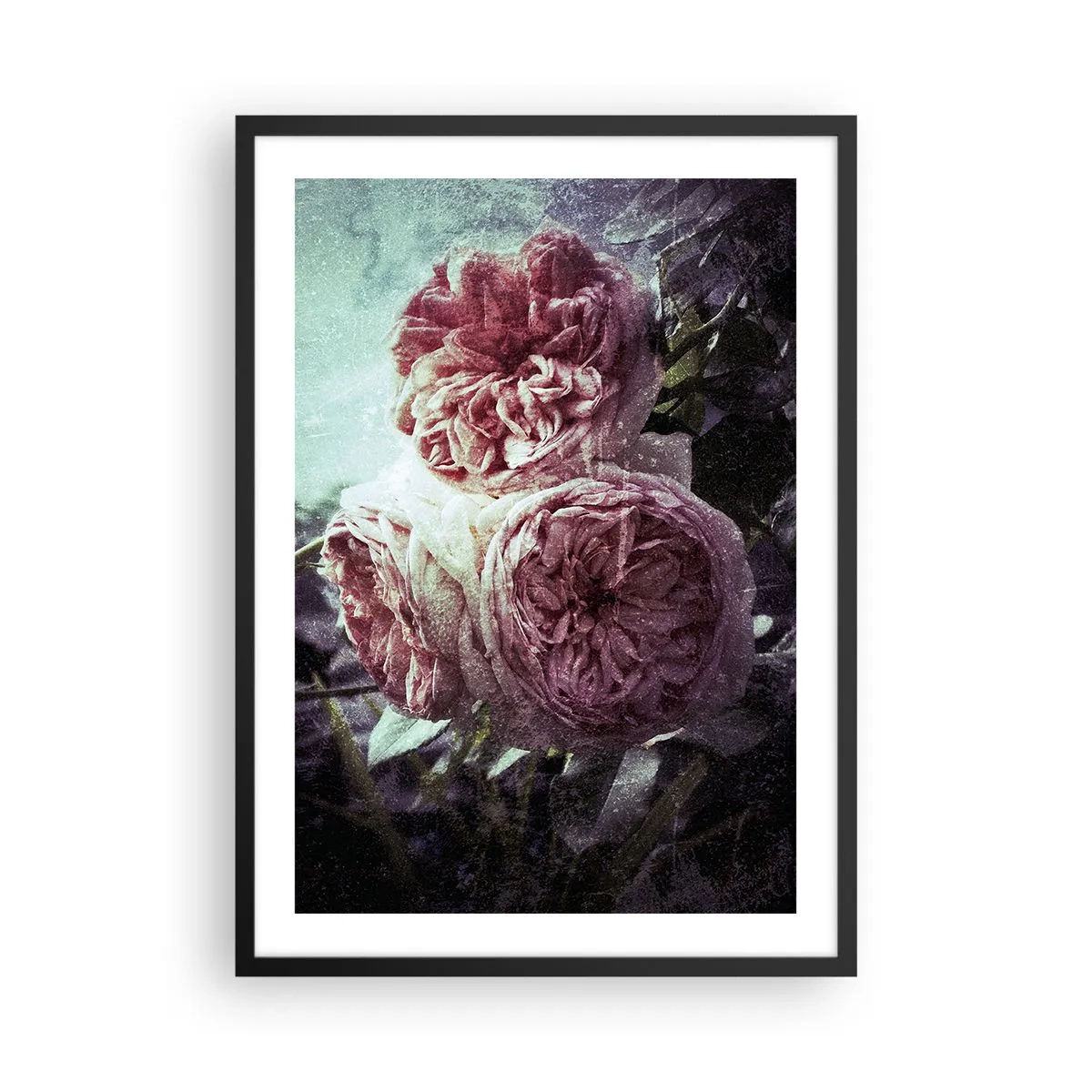 Póster en marco negro - En un ambiente romántico - 50x70cm - En un ambiente romántico - Decoración de pared moderna para salón y dormitorio ARTTOR