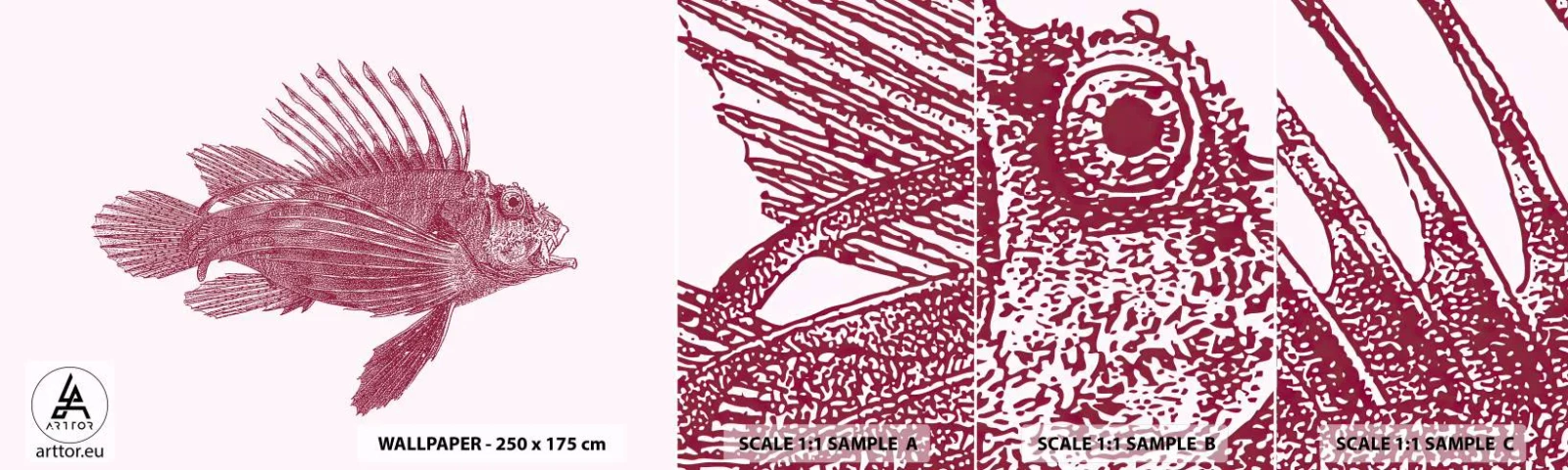 Muestra De Fotomural Standard Eco - Un habitante de aguas exóticas - Pez, pez león, Tropical - 100x30 cm