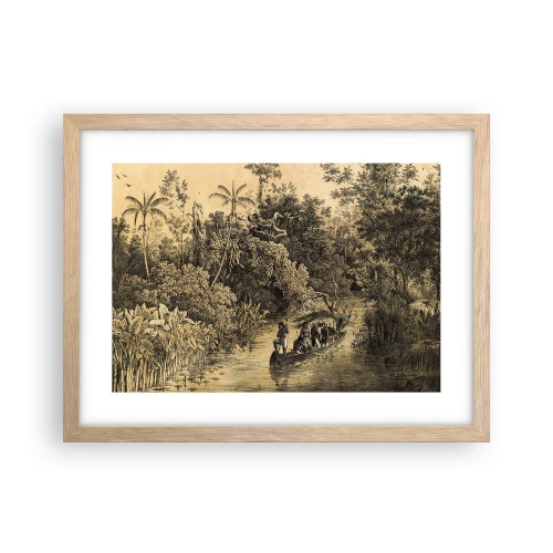 Póster en marco roble claro - Expedición a la fuente - 40x30 cm