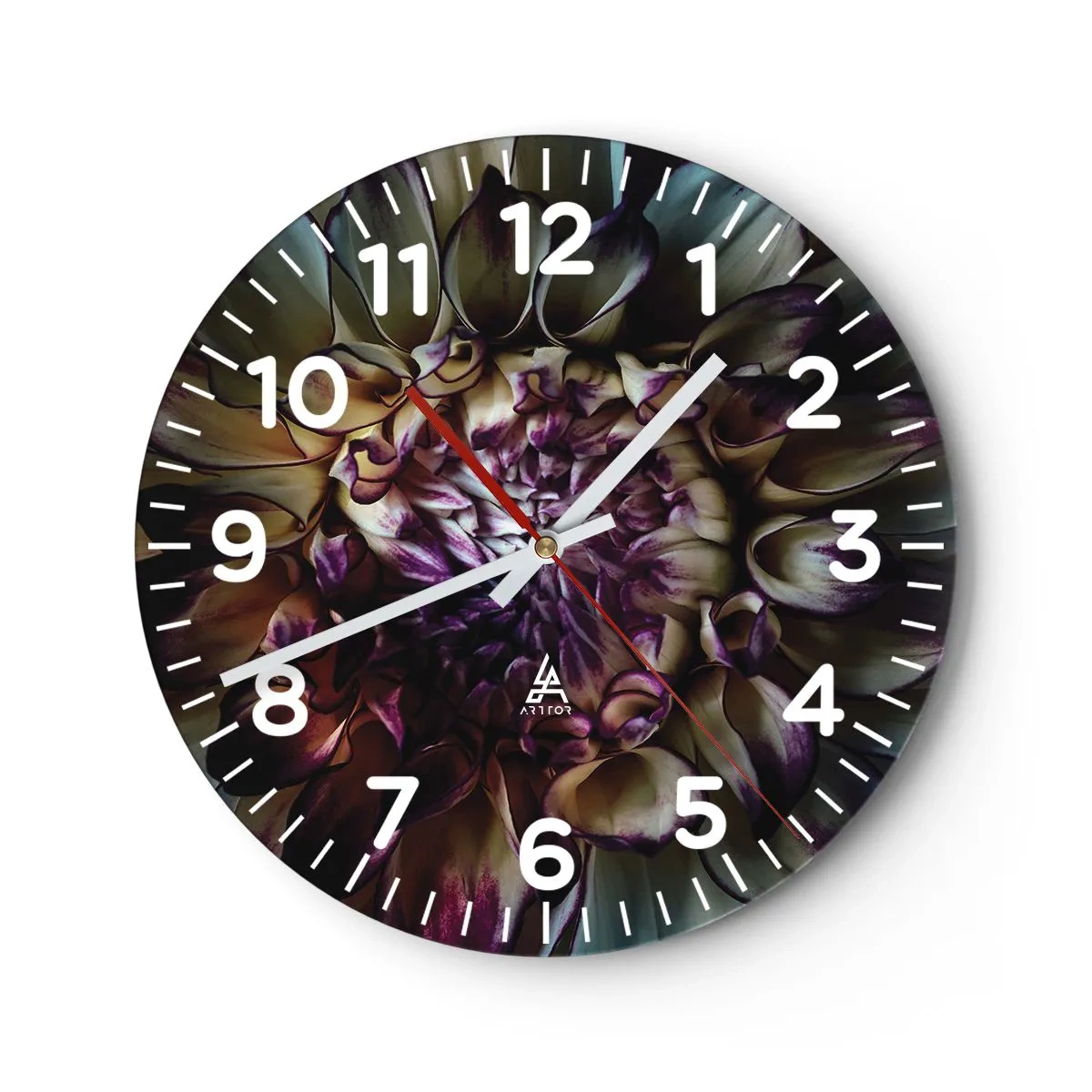 Reloj de pared - Reloj de vidrio - El florecimiento de la hermosura - 30x30 cm