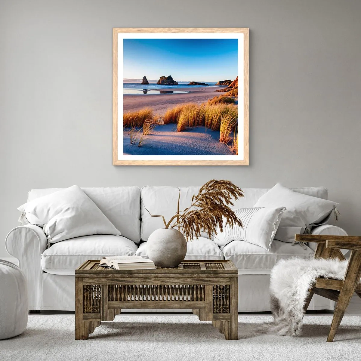 Póster en marco roble claro - Para buscadores de tranquilidad - 60x60 cm