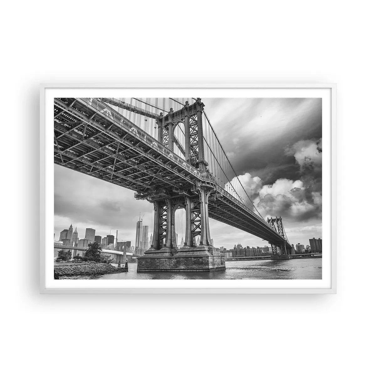 Póster en marco blanco - Al corazón de la ciudad - 100x70 cm