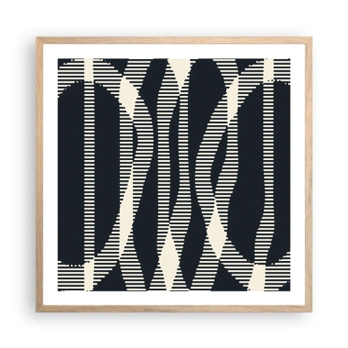 Póster en marco roble claro - Un intento de romper la oscuridad - 60x60 cm