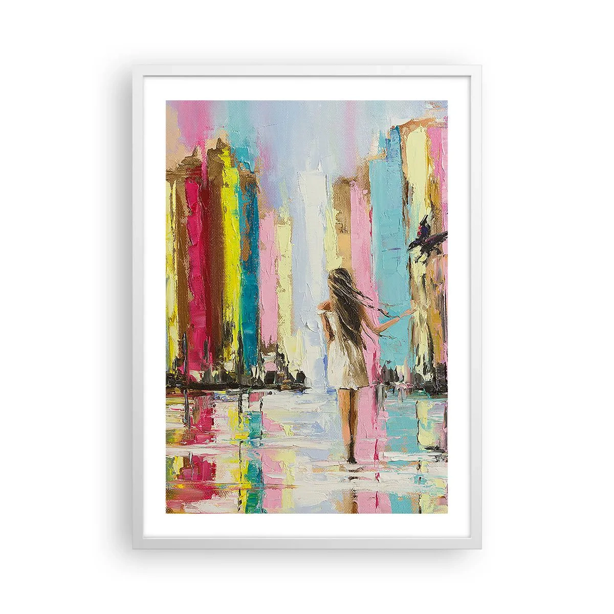 Póster en marco blanco - Sígueme - 50x70 cm