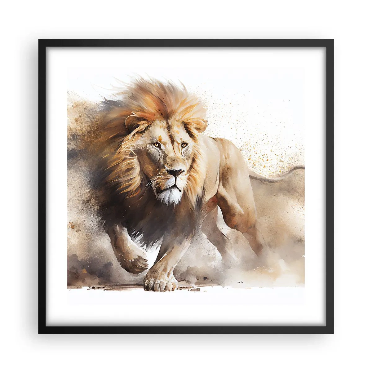 Póster en marco negro - El rey ha partido - 50x50 cm