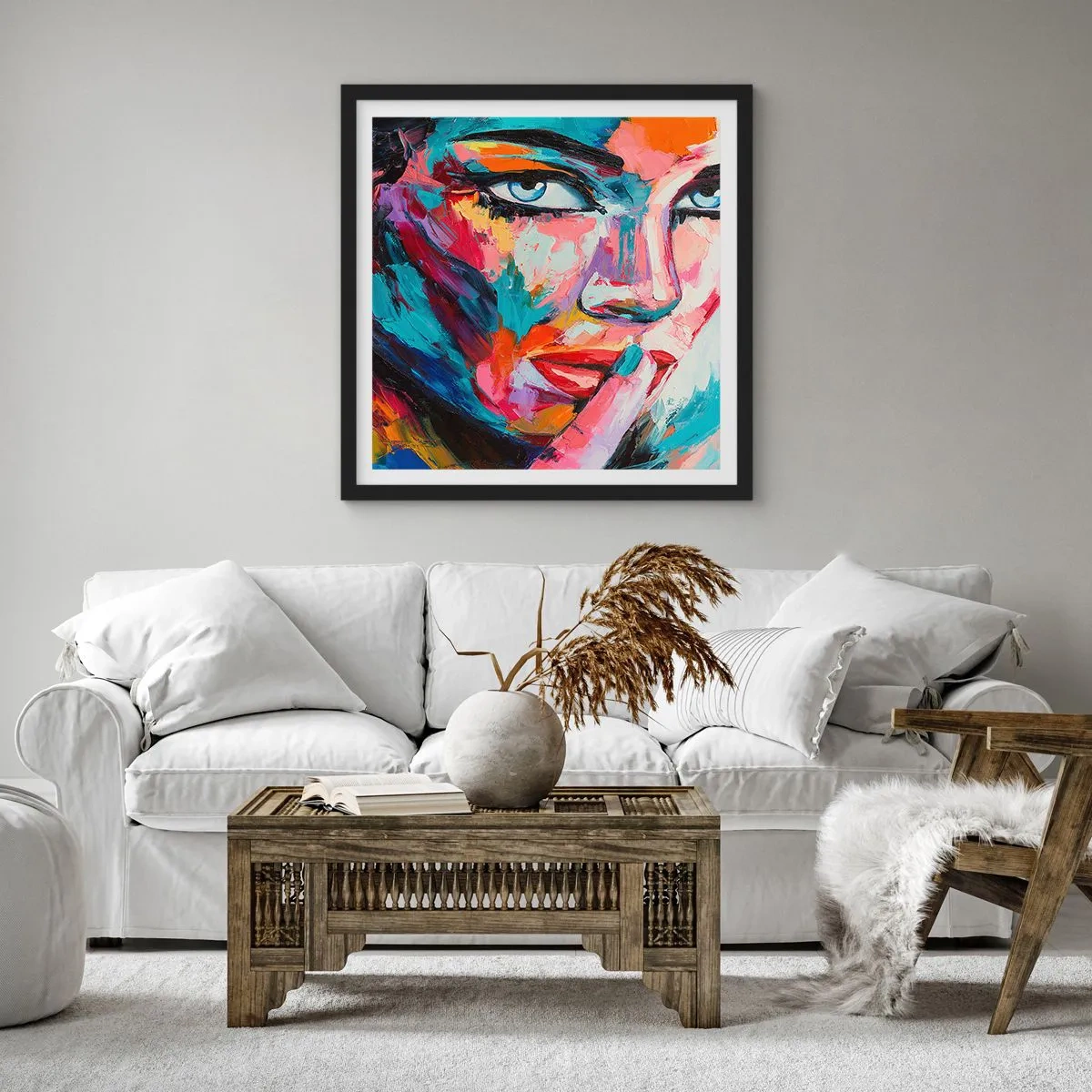 Póster en marco negro - Nuestro primer secreto - 40x40 cm