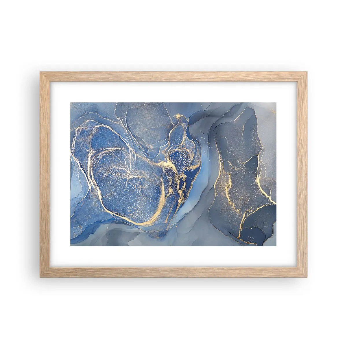 Póster en marco roble claro - Polvo de oro - 40x30 cm