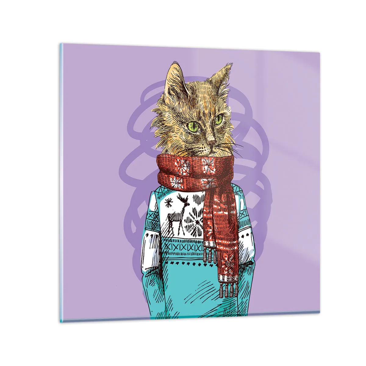 Cuadro sobre vidrio - Impresiones sobre Vidrio - El gato no solo tenía botas - 50x50 cm