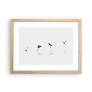 Póster en marco roble claro - Cuatro sencillos pasos para despegar - 40x30 cm