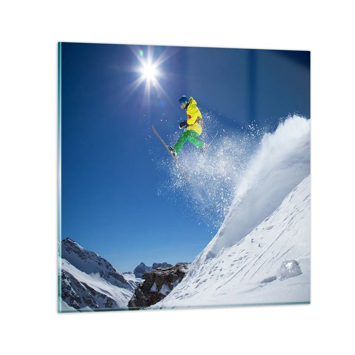 Cuadro sobre vidrio - Impresiones sobre Vidrio - Bailando con las montañas - 60x60 cm