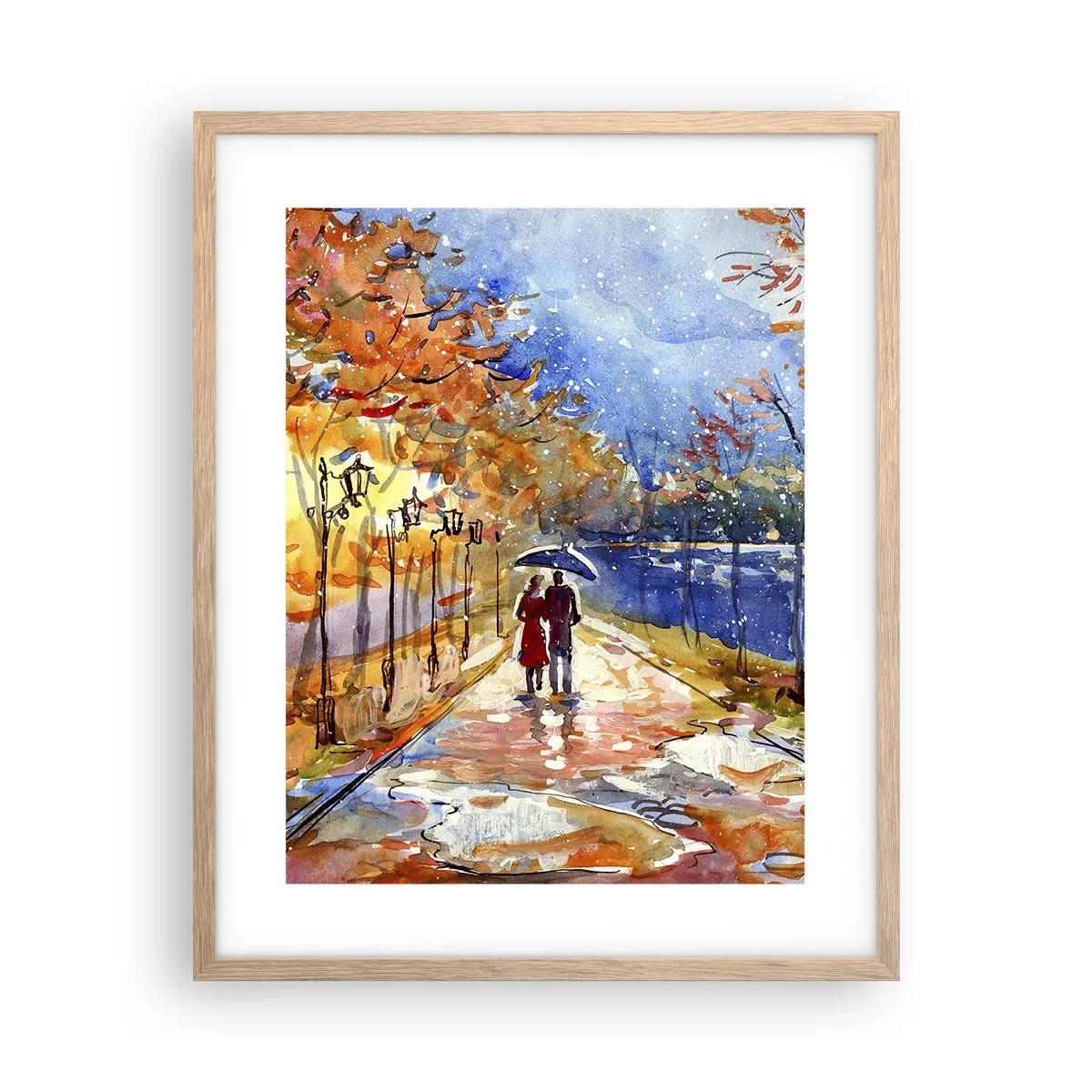 Póster en marco roble claro - Juntos hasta el límite del tiempo - 40x50 cm