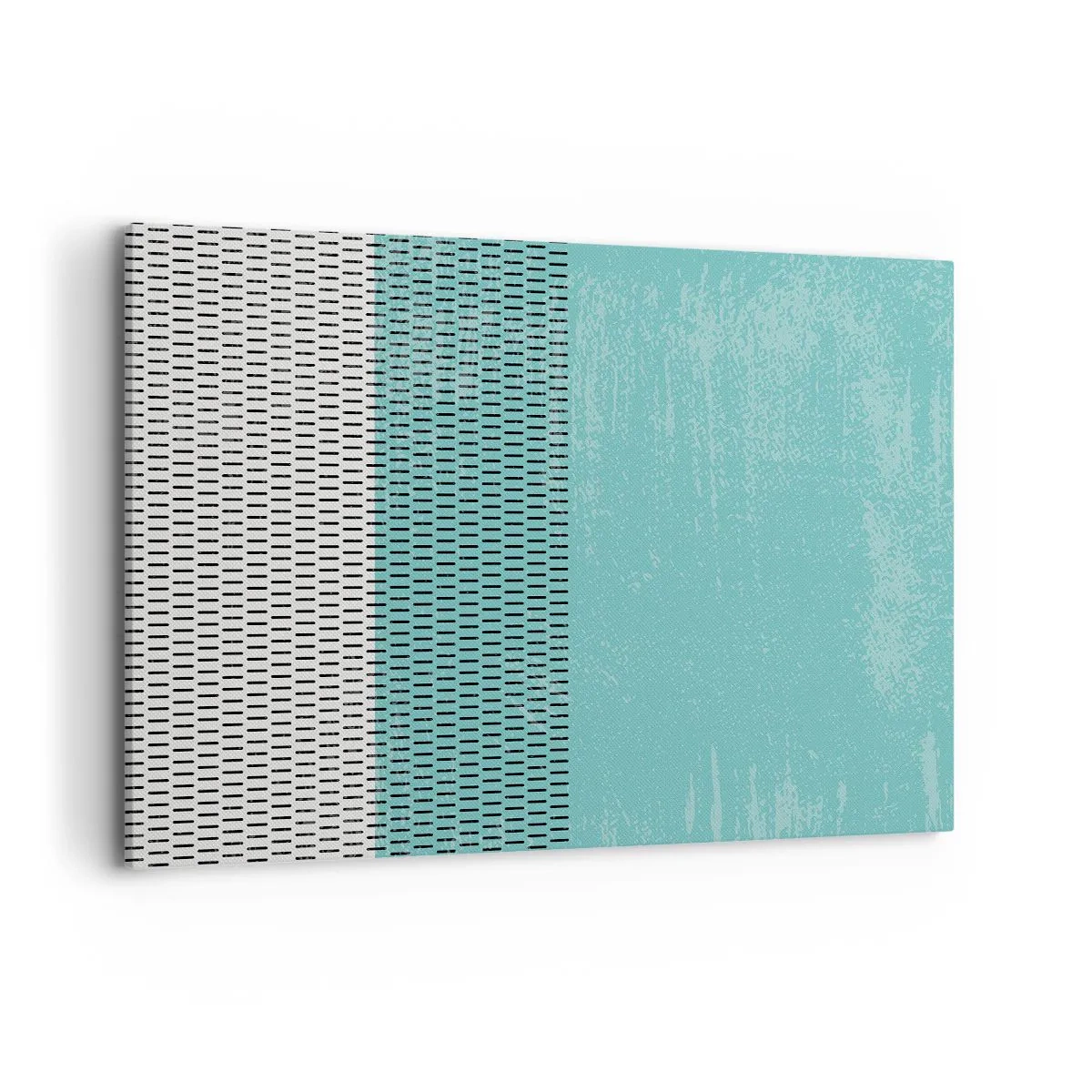 Cuadro sobre lienzo - Impresión de Imagen - Composición geométrica con turquesa y líneas. - 100x70cm - Composición equilibrada - Decoración de pared moderna para salón y dormitorio ARTTOR