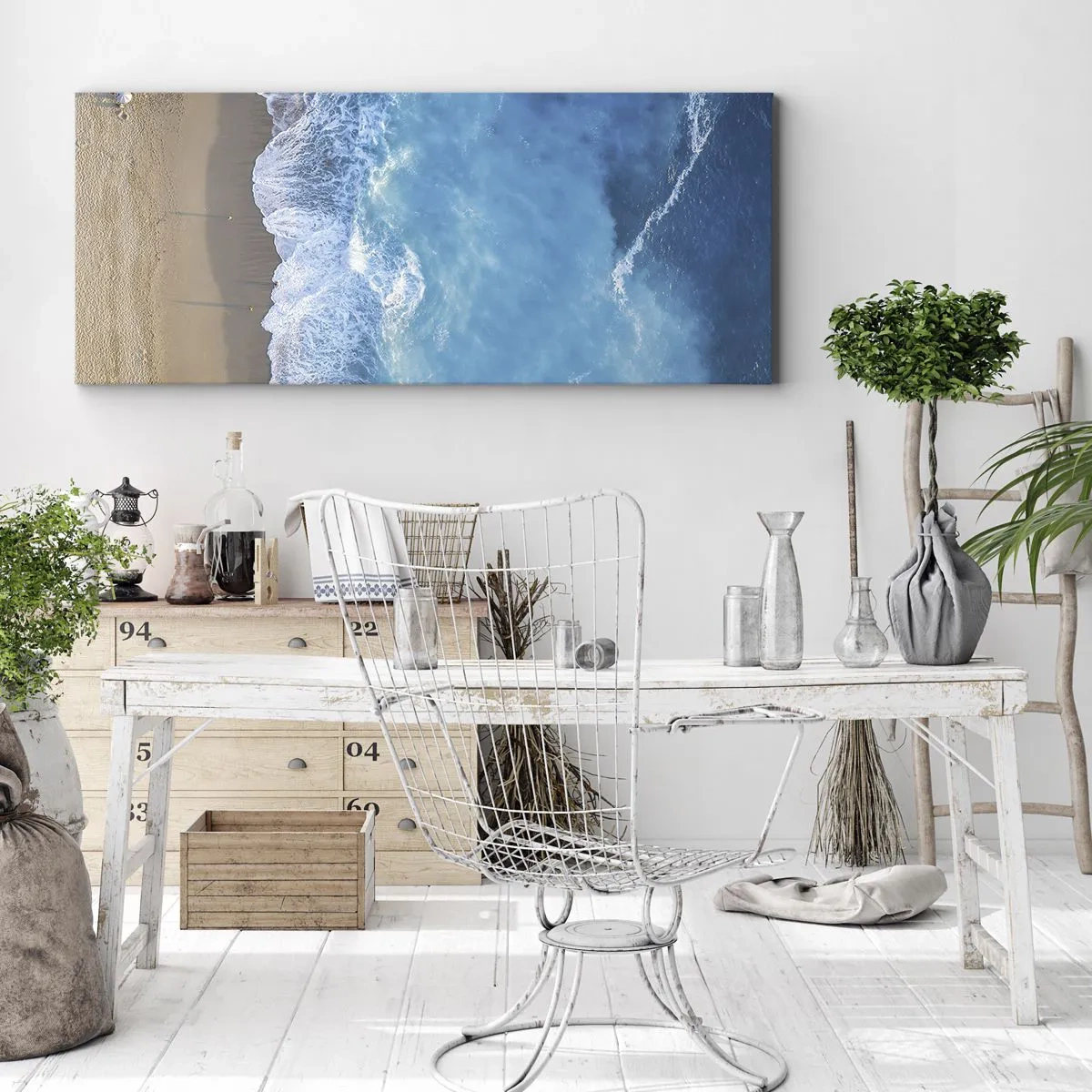Cuadro sobre lienzo - Impresión de Imagen - El poder del azul - 100x40 cm