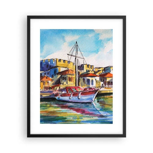 Póster en marco negro - Tarde de arco iris - 40x50 cm