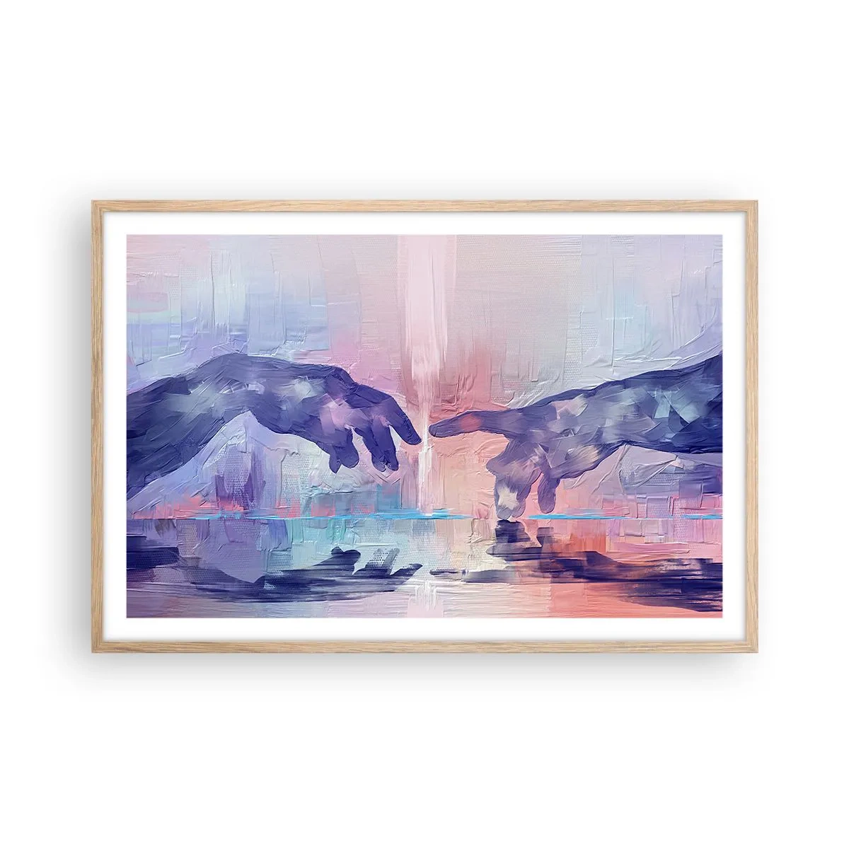 Póster en marco roble claro - Chispa divina de vida - 91x61 cm