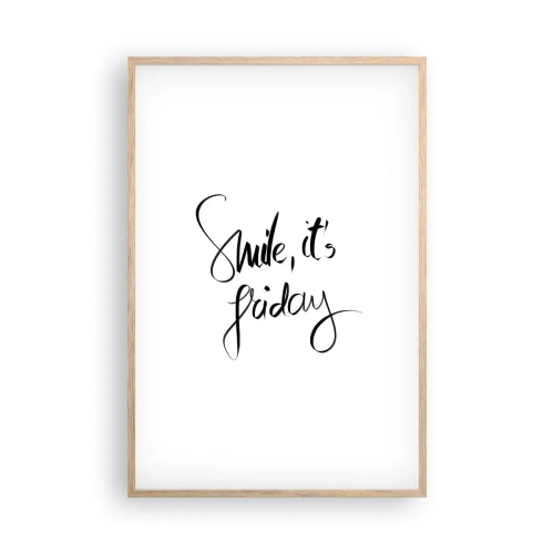 Póster en marco roble claro - La verdadera alegría - 61x91 cm