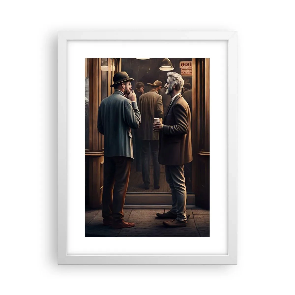 Póster en marco blanco - Un buen momento del día - 30x40 cm