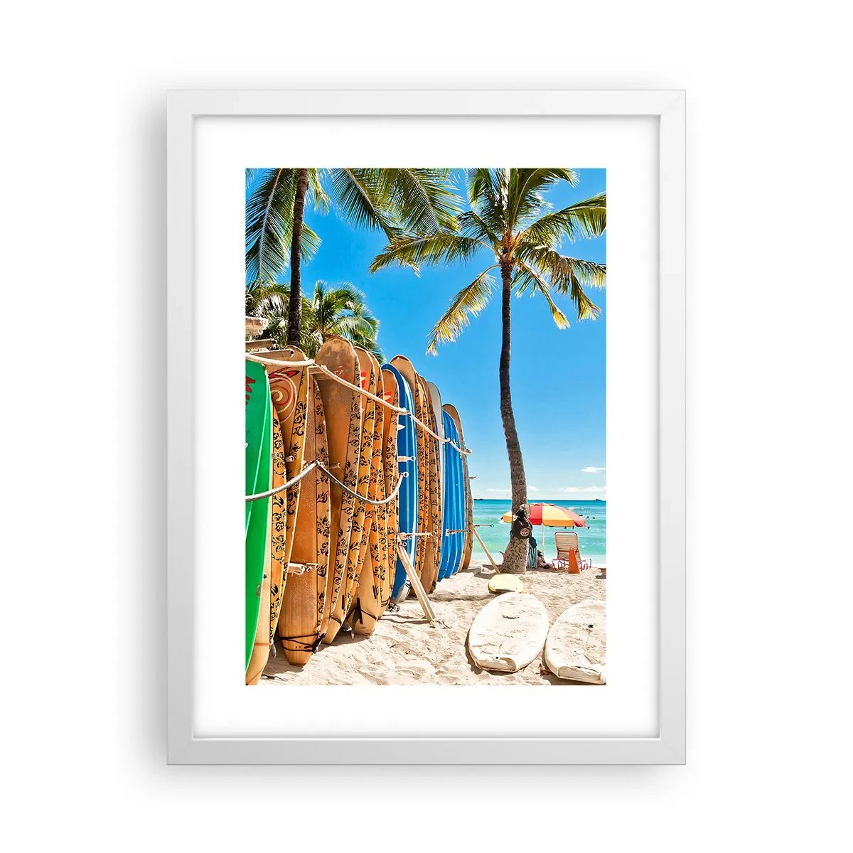Póster en marco blanco - Diversión soleada - 30x40 cm