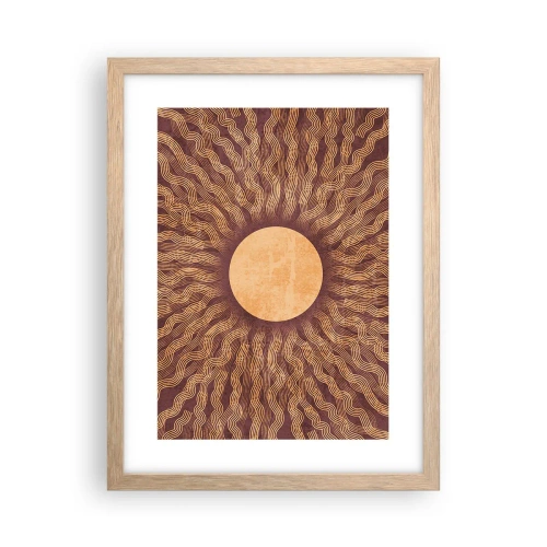 Póster en marco roble claro - Icono del sol - 30x40 cm