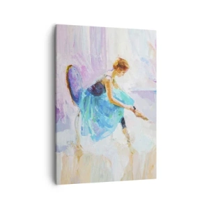 Cuadro sobre lienzo - Impresión de Imagen - Una bailarina preparándose para bailar en tonos pastel. - 50x70cm - Gracia indescriptible, encanto sutil - Decoración de pared moderna para salón y dormitorio ARTTOR