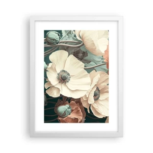 Póster en marco blanco - Susurro de amapolas - 30x40 cm