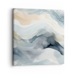 Cuadro sobre lienzo - Impresión de Imagen - Abstracción de nieve y niebla - 30x30 cm