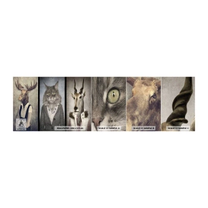 Muestra de fotomural autoadhesivo Deluxe Sticker - Las pieles vuelven a estar de moda - Abstracción, Fantasía, Alce - 100x30 cm